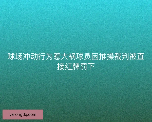 球场冲动行为惹大祸球员因推搡裁判被直接红牌罚下
