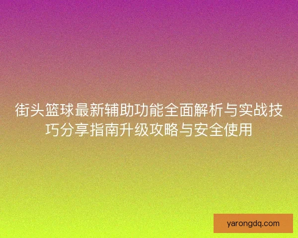 街头篮球最新辅助功能全面解析与实战技巧分享指南升级攻略与安全使用