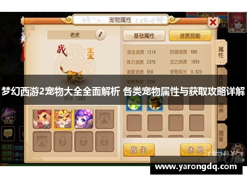 梦幻西游2宠物大全全面解析 各类宠物属性与获取攻略详解